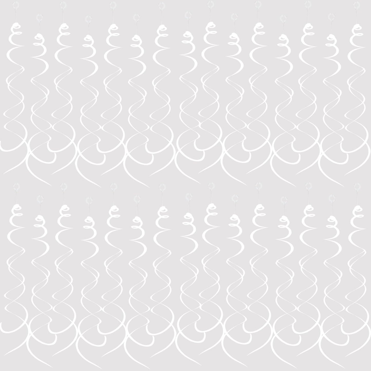 30 Pieces Hanging Swirl Party Decorations Foil Decorations Ceiling Swirl Spiral Hanging Plastic Streamer for Ceiling Birthday Gr