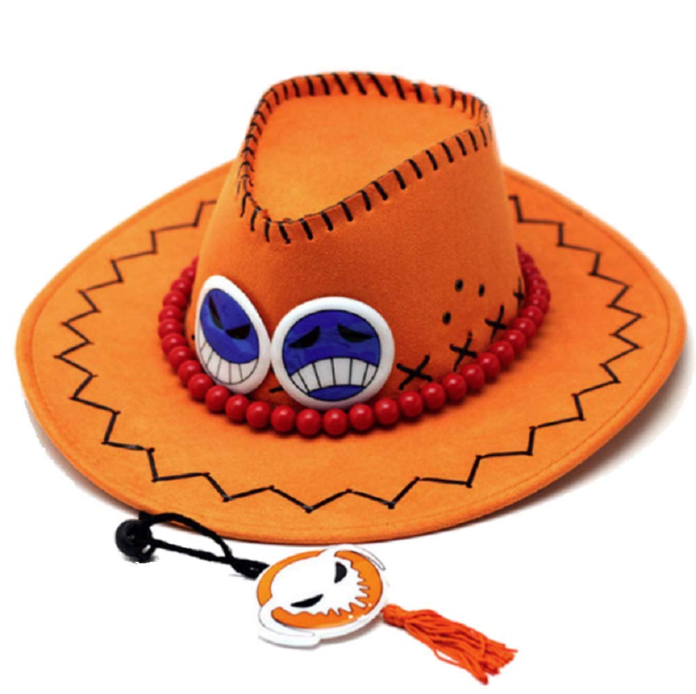 GK-O Portgas D Ace Cowboy Hat Costume Hats White Weard Pirates Regiment Ace Cosplay Fashion