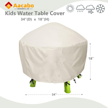 Kids Water Table Cover Waterpark Play Table Cover Sand Water Table Cover Outdoor Toys Cover 34X34X18 Inch-(Cover Only)-Beig