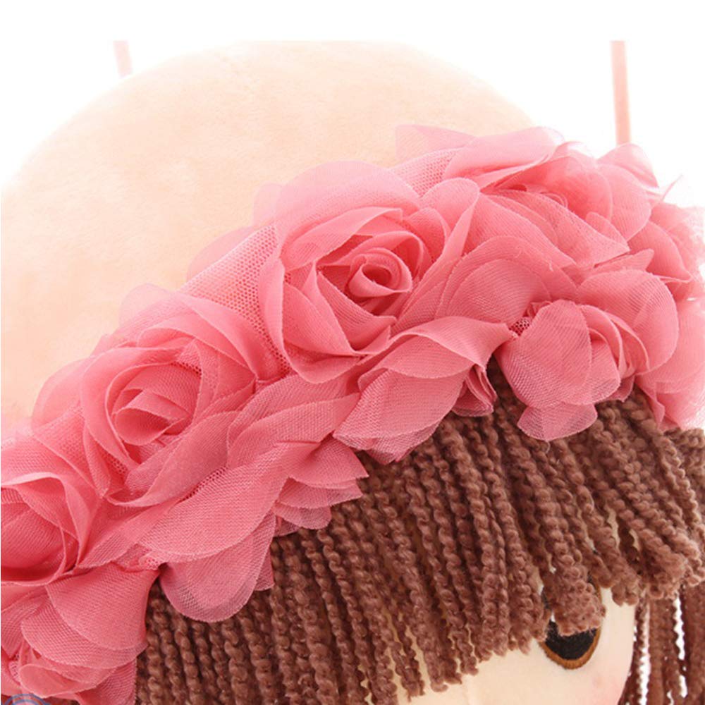 Tvoip Tulle Skirt Princess Plush Toy Phial Dolls Children Girls Doll Cute Little Girl Dolls, 18 Inch (Pink)