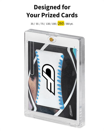 HYARUAT 260pt Magnetic Card Holders for Thick Trading Cards - Clear One Touch Hard Case with Gold Magnet UV Protection Fits Baseball & Sports Cards (1 Pack)