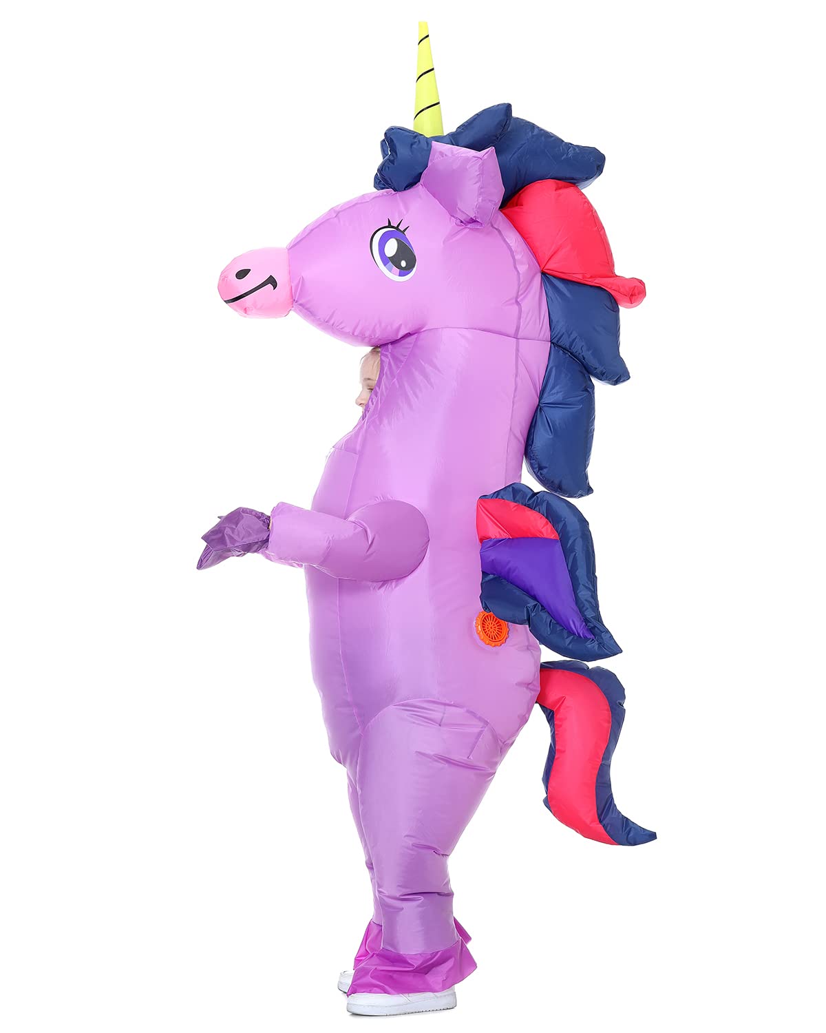 Hsctek Inflatable Unicorn Costume Kids Girls Boys, Blow Up Unicorn Costume Child, Halloween Costume Child Children, Purple