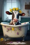 Bathtub Flower Cow 1000-Piece mature-themed Jigsaw Puzzle - Perfect for Fun Brain Puzzle Lovers | Vibrant Illustrations and Quality Pieces | Challenging and Relaxing | Great Gift Idea