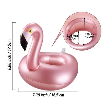 12 Pieces Inflatable Drink Holder Flamingo Drink Floats Reusable Inflatable Cute Animal Cup Coasters Pool Cup Holders For Summer