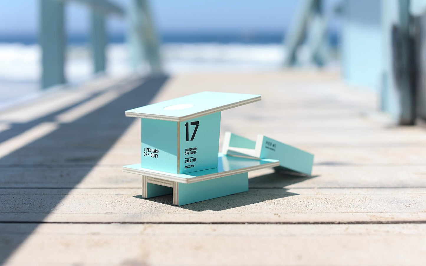 CANDYCAR Wooden Diecast Collection - Teal Santa Monica enhanced Handcrafted Beech Wood Beach Tower