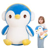 Mmguai 16'' Cute Big Penguin Blue Plush Cushions, Large Blue Penguin Plushies Toys,Stuffed Animals Penguins Gift For Girls, Boy,