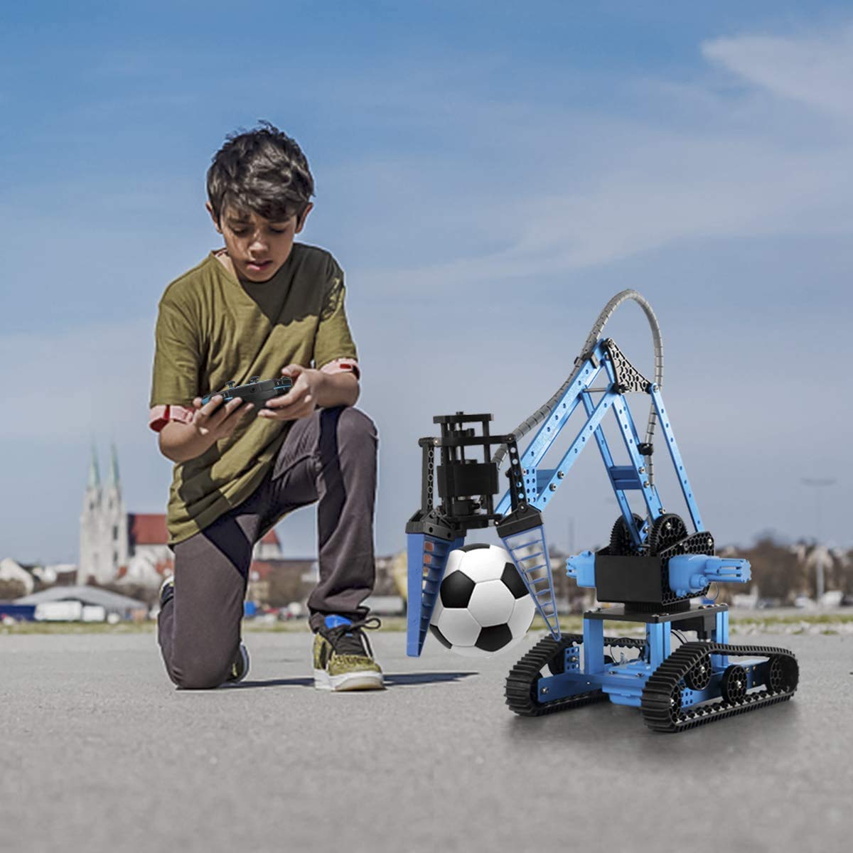 Top Race 15 Channels 2.4G Remote Control Robot Arm | DIY 151 pcs Electronic RC Toys Educational | Alloy Metal Mechanical Robotic