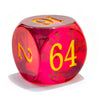 BESCON DICE 30MM Translucent Red Backgammon Doubling Cube Dice - Large 1 3/16 Number Die for Games