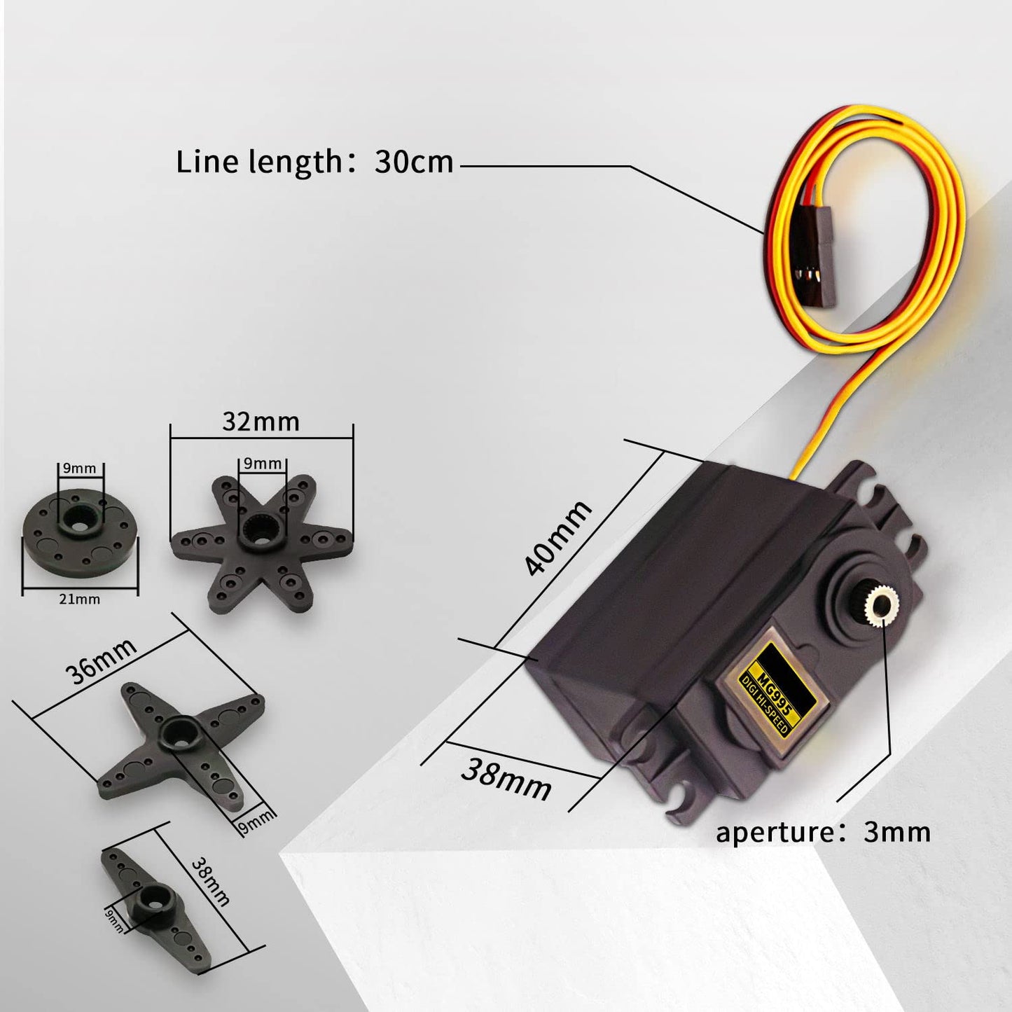 Dafurui 4Pack Mg995 Servo Motor 55G Metal Gear Torque Digital Servo Motor For Arduino Futaba Jr Rc Helicopter Car Boat Robot