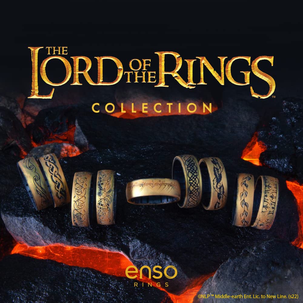 Enso Rings Lord of the Rings Collection - Comfortable Silicone Rings - Elven Scroll - Size 7