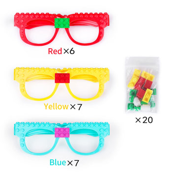 Atiloy 15 Pcs Building Blocks Party Favors Diy Creative Building Bricks Glasses For Kids Birthday Carnival Party Games Toys Deco