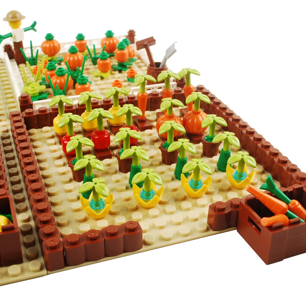 Baenrcy Farm Field Set Building Blocks Plant Animal Crops Building Bricks Kit Diy Building Set Compatible All Major Brands
