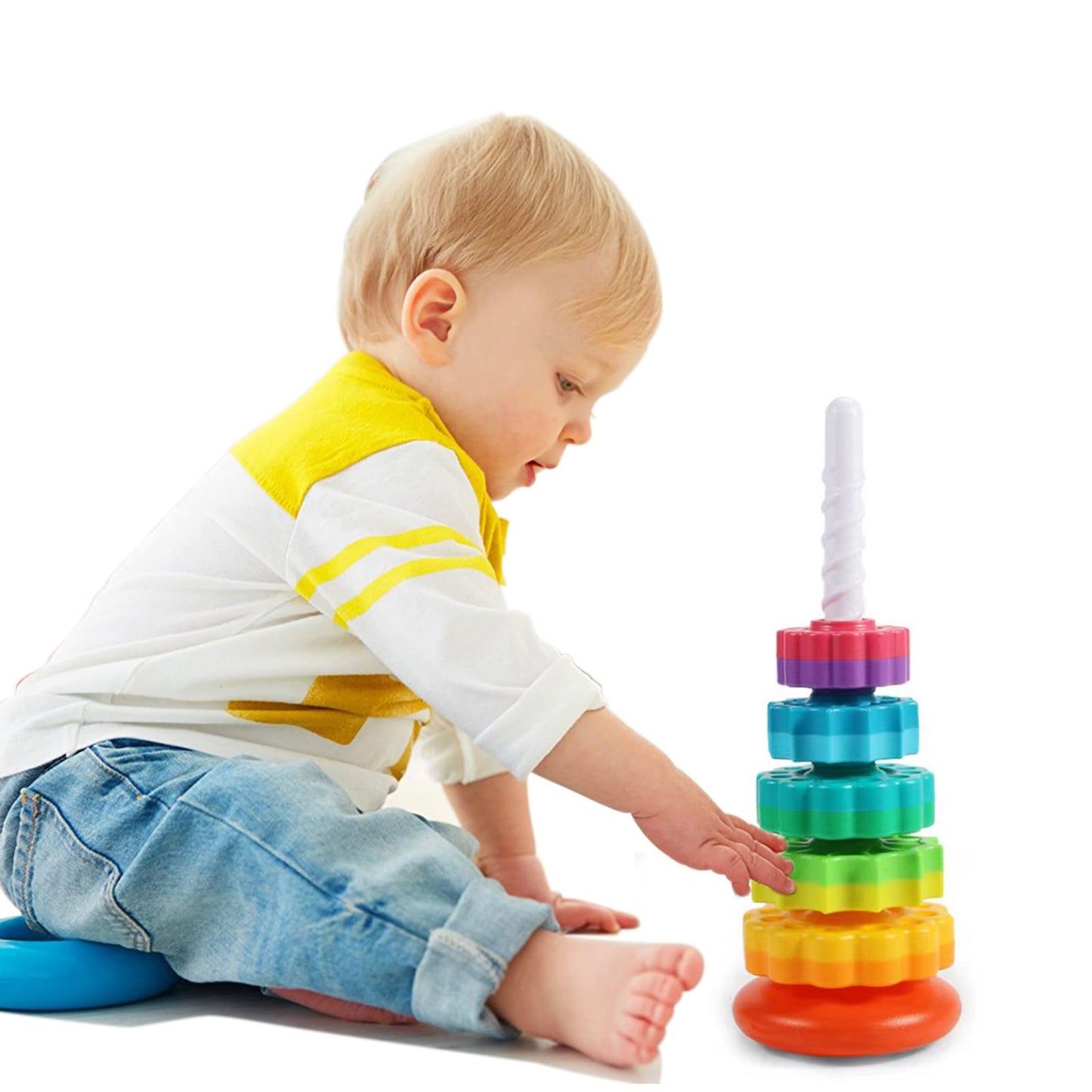 Byfwh Baby Spin Stack Toy,Premium Stacking Toy For Kids,Baby Spinning Toy,Stacking Toy For Babies And Toddlers,Educational Toddl