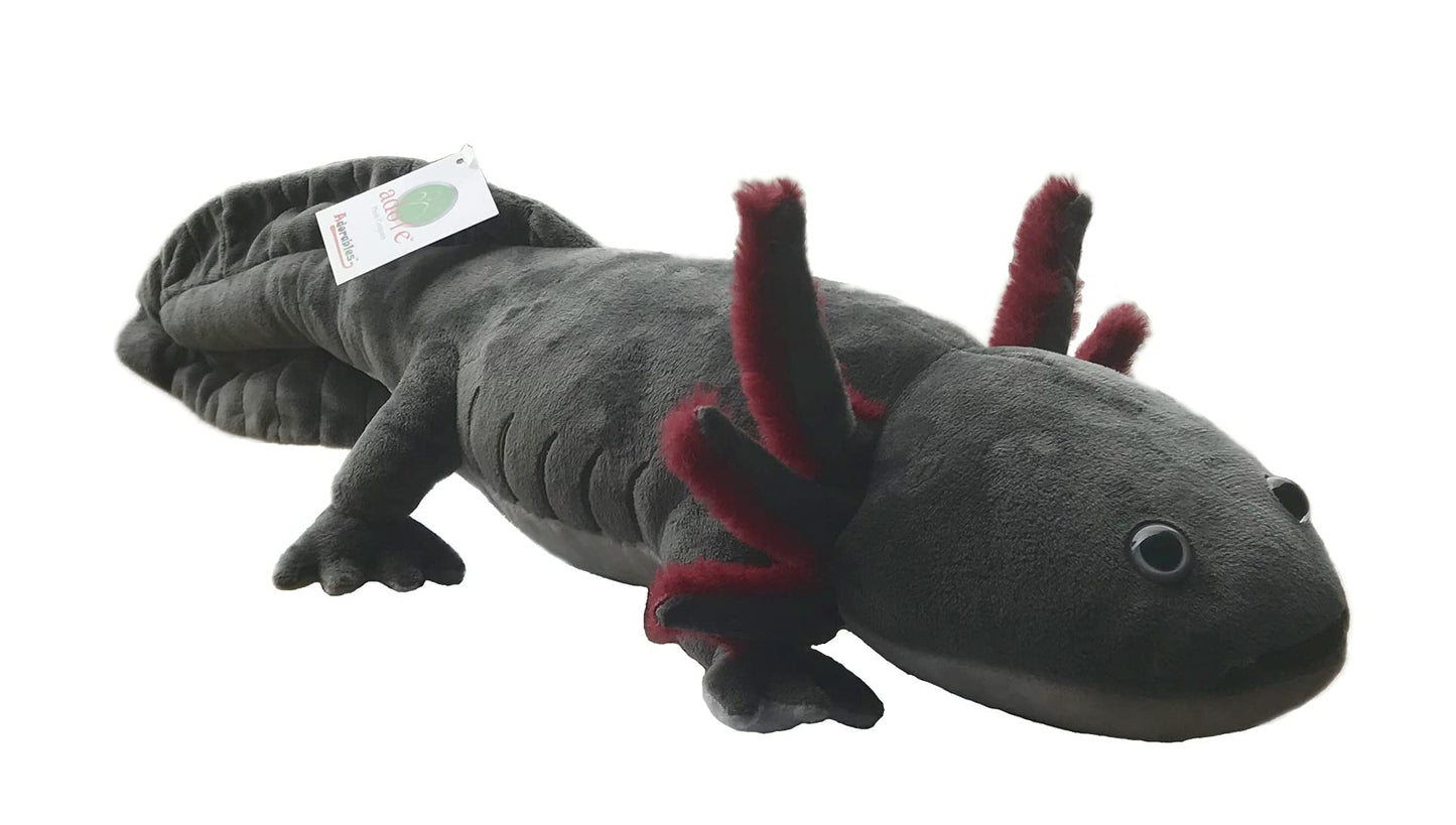 Adore Plush Company 21" Neo The Axolotl Charcoal Wild Plush Toy