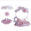 Clothes for Doll - Wedding Garden Princess Dress Outfit for 17cm Dolls Pink Pearl & Oversized Floral Headpiece Satin Dress with Elegant Floral Accent - Doll Accessories Only