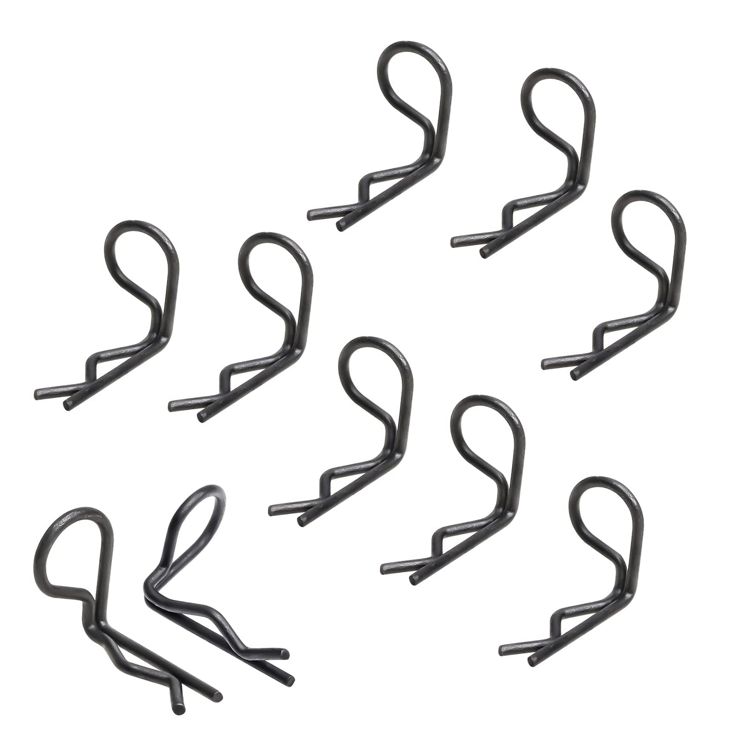 HobbyPark 50-Pack 90-Degree Angle Body Clips Bent Pins for All 1/10 Scale Model Car Truck Crawler Truck Buggy Black