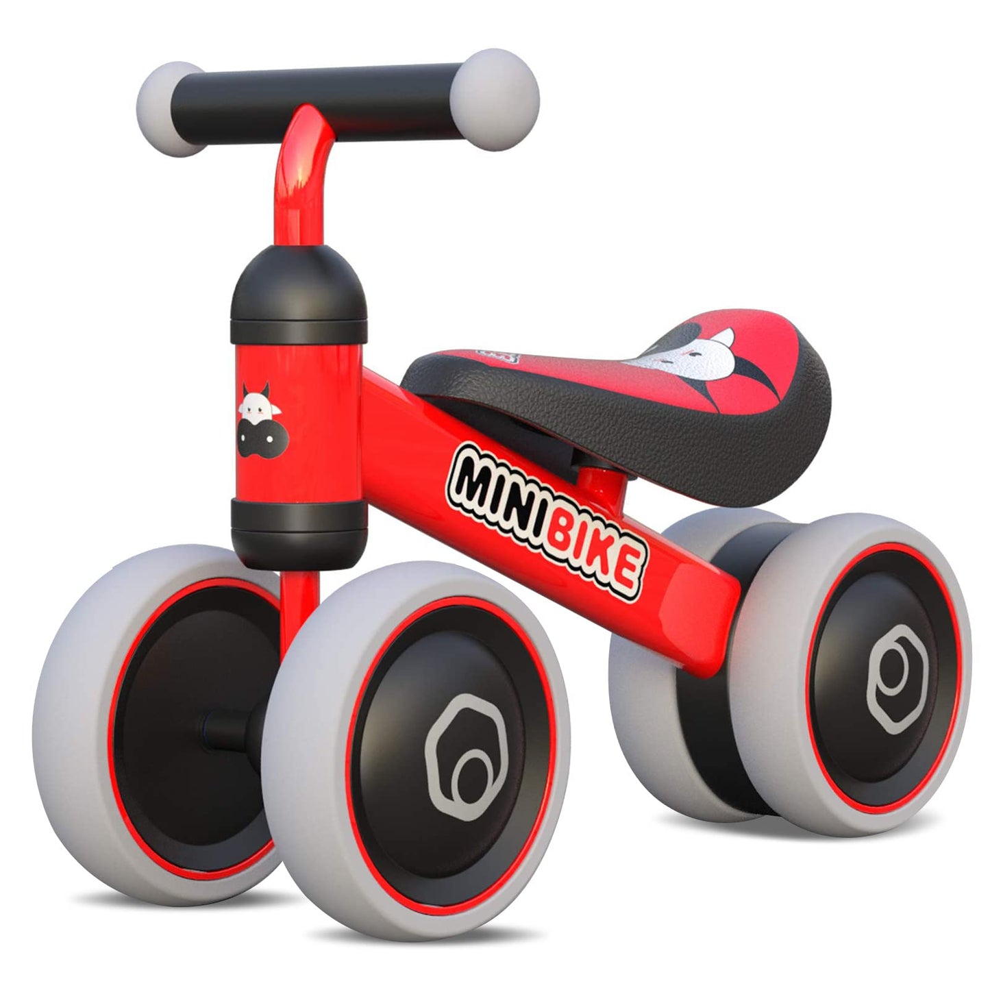 Baby Balance Bike Toys For 1 Year Old Boy Girl Gifts, 10-24 Month Toddler Balance Bike With 4 Silence Wheels, No Pedal Toddler F