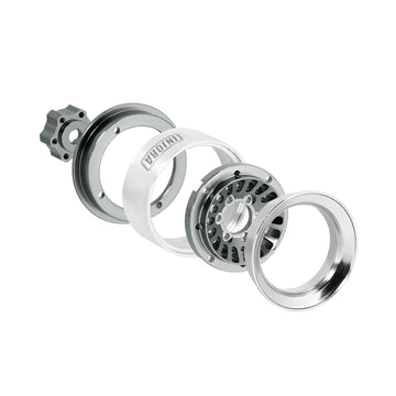 INJORA CNC Aluminium 1.0'' Beadlock Wheel Rim for 1/18 1/24 RC Crawler (Grey)