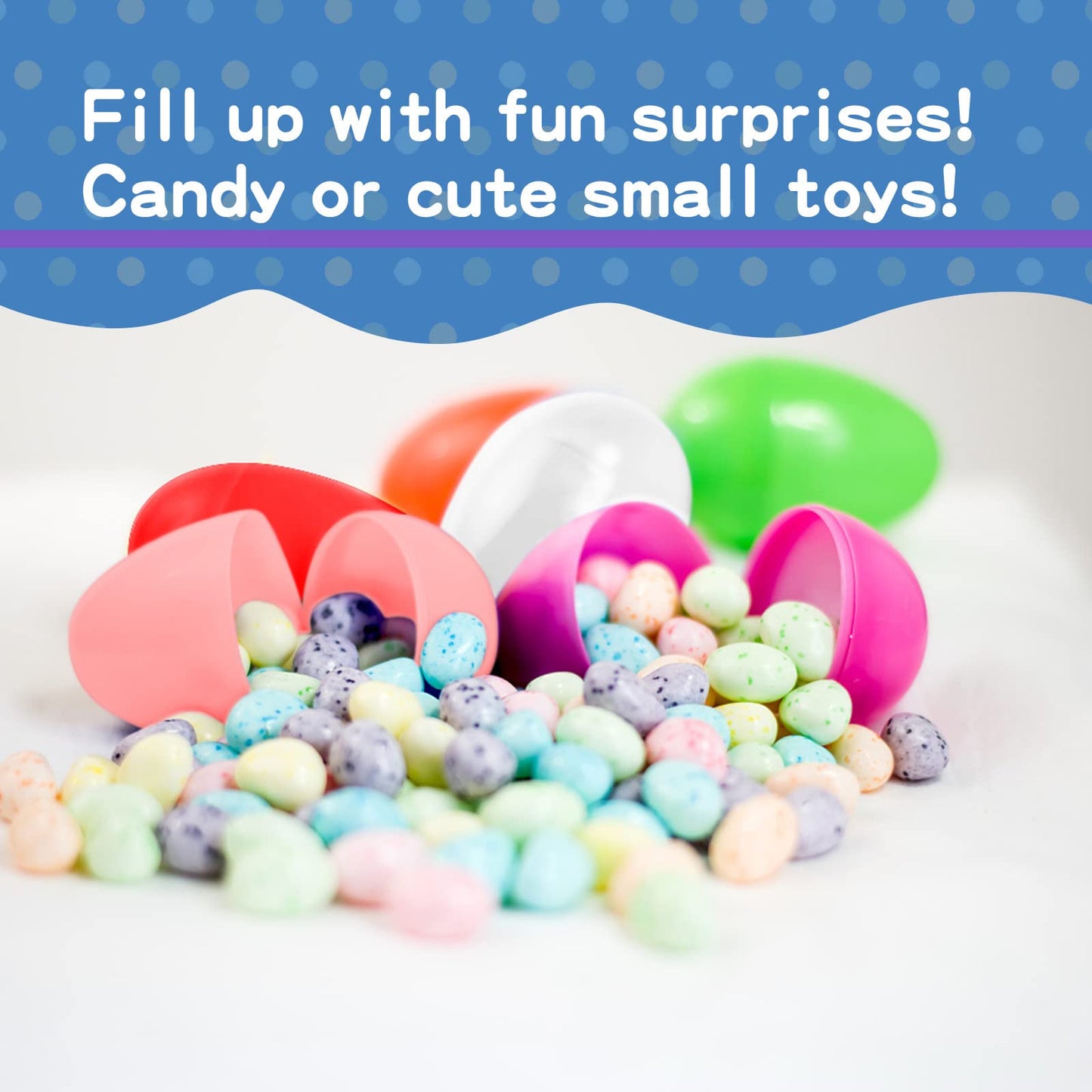 Aomingge Plastic Easter Eggs Surprise Toys Colorful Eggs, Crafts Basket Stuffers For Party Hunt Games (12)