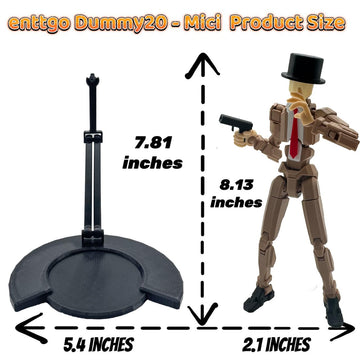 enttgo 3D Printed 8.13-inch Action Figure Dummy-Mici20 Full Body Mechanical Movable Toy Multiple Accessories Desk Decoration (3 HandsType Bracket Armour) (Apricot)