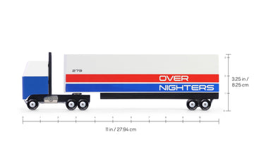 Candycar Wooden Diecast Collection - Overnighters Semi Truck, Premium Handcrafted Beech Wood Toy Car