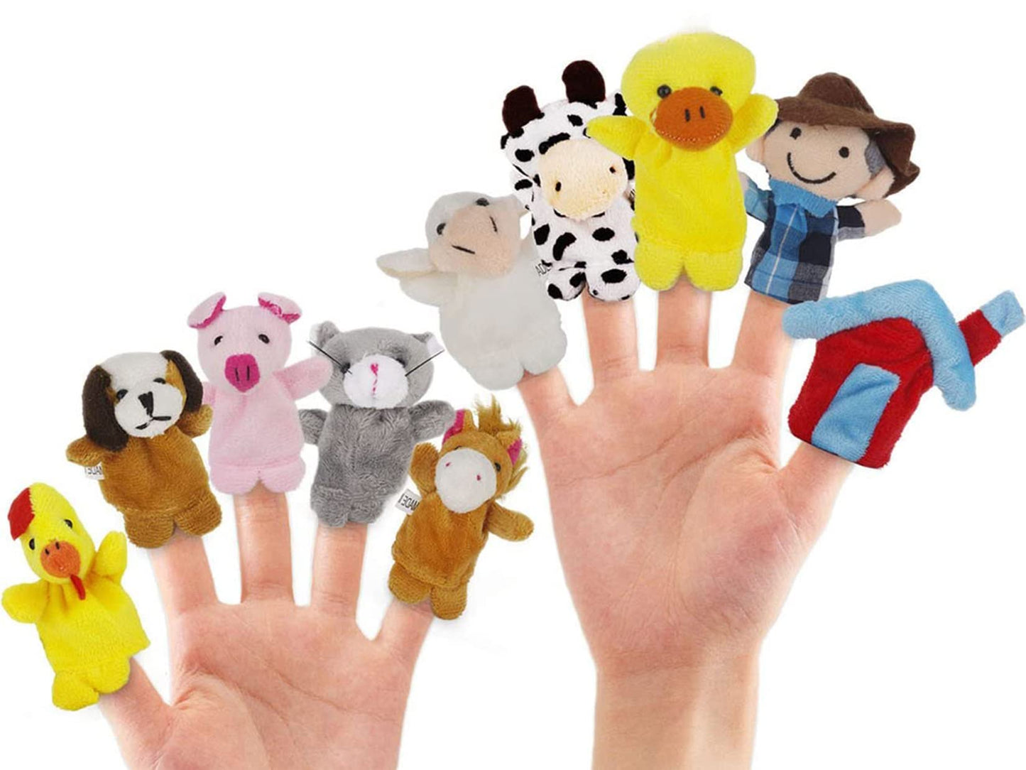 Riy 10Pcs Story Time Finger Puppets - Old Macdonald Had A Farm Educational Puppets Easter Basket Stuffers