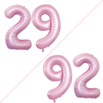 Goer Number 29 Balloons For 29Th Birthday Party Decorations,42 Inch Jumbo Foil Helium 92 Balloons For 92Nd Birthday Party Decoration (Light Pink)