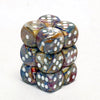 Chessex Dice d6 Sets: Festive Carousel with White - 16mm Six Sided Die (12) Block of Dice