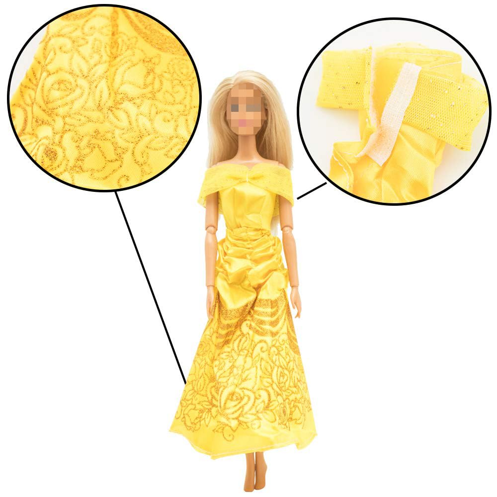 Onest 30 Pieces Princess Doll Clothes And Accessories For 11.5 Inch Girl Doll Include 10 Pieces Princess Dresses, 10 Pairs Shoes And 10 Pieces Necklaces - Litter Girls Gift