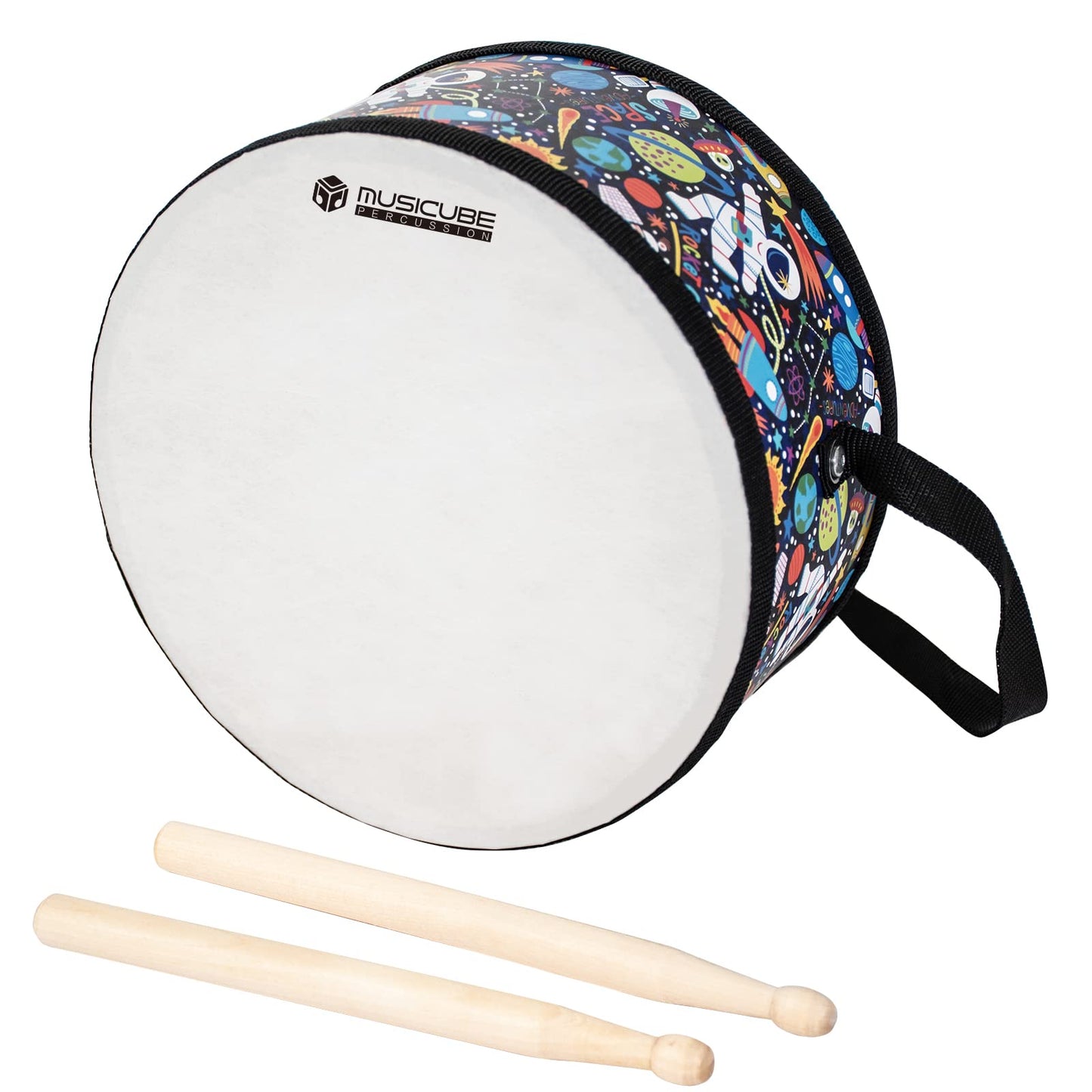 Musicube Kids Drum Set 8-Inch Wooden Drum Toys With An Adjustable Strap And 2 Drumsticks Educational Baby Musical Toys Drum Sens