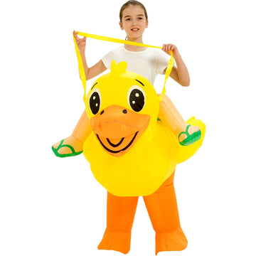 One Casa Blow Up Party Costume,Inflatable Costumes For Kids,Ride On Duck Costume,Halloween Costumes For Girls/Boys (4-6Yrs)