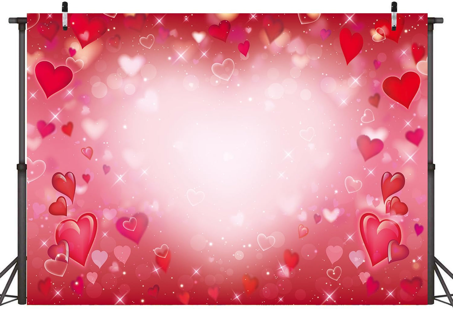 LTDKAEN Red Heart Valentines Day Backdrop Romantic Hearts Valentines Photo Background Lovers Portraits Bridal Shower Wedding Pa