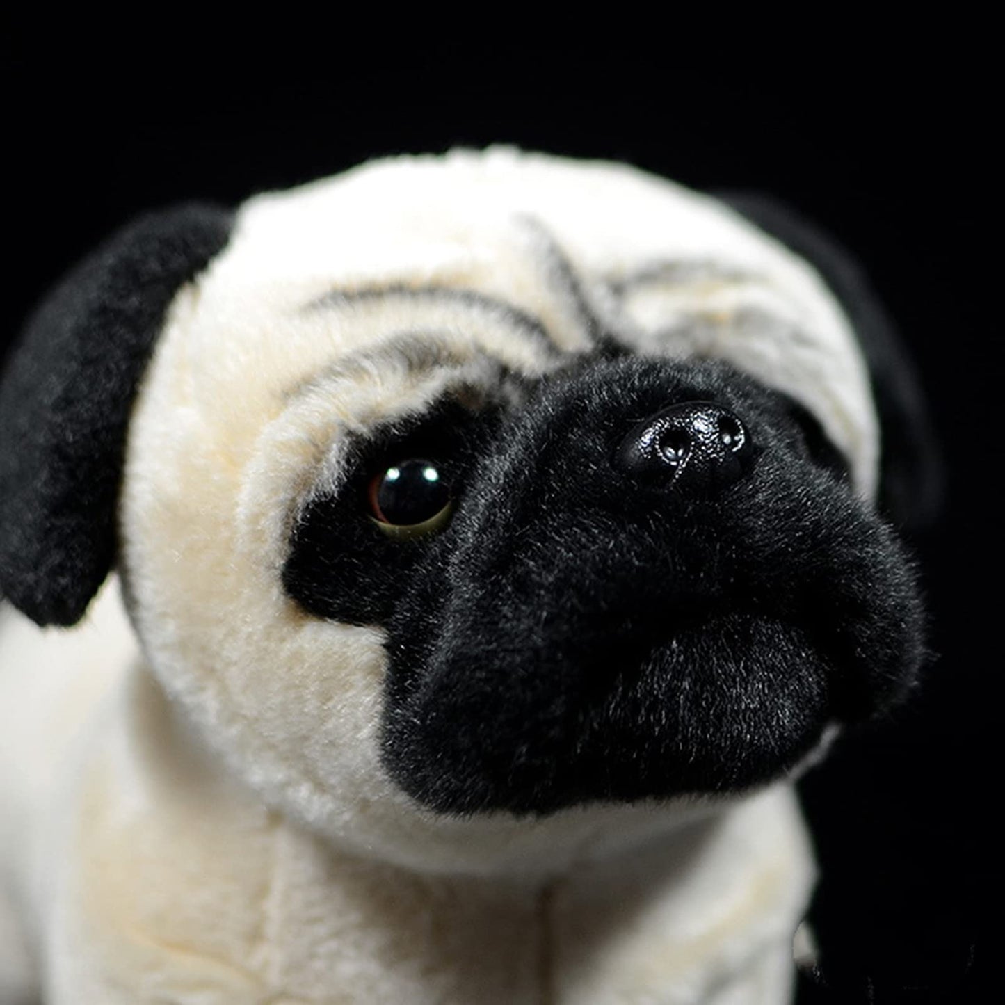 Zhongxin Made Simulation Pug Plush Toy - Realistic Brown Pug Stuffed Animal 12Inch, Cute Dog Puppy Plushie Toy, Unique Plush Gift Collection For Kids