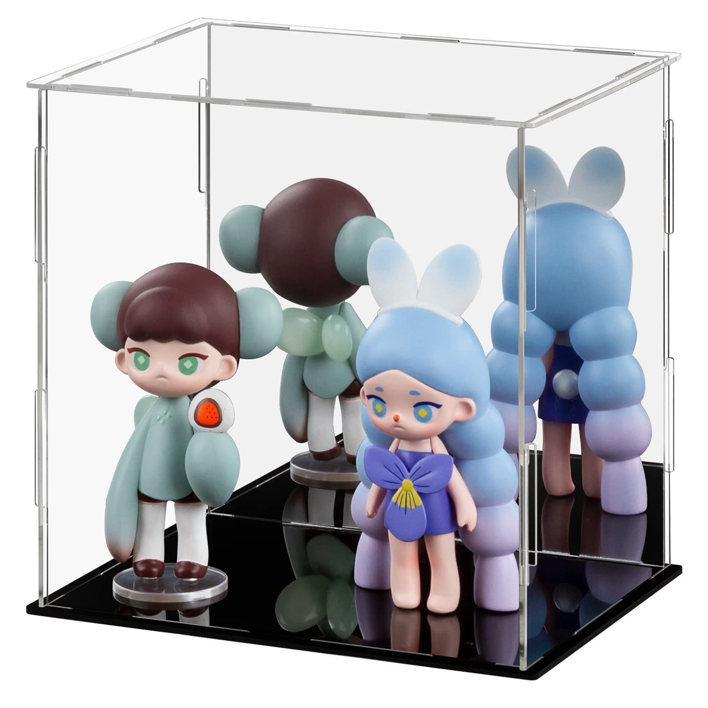 Lilezbox Acrylic Display Case,Versatile Collectibles Display Showcase For Action Figures Toys,1 Pack (Black, 7.8X5.9X7.8 Inch)