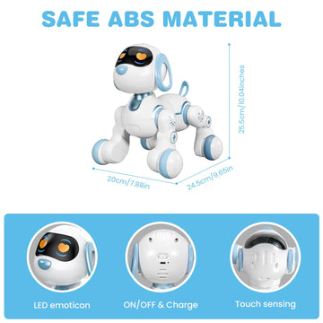 FUUY Robot Dog, Remote Control Dog Robot for Kids with Head Touch Sensing and Music Function, Programmable Interactive Robot Fun