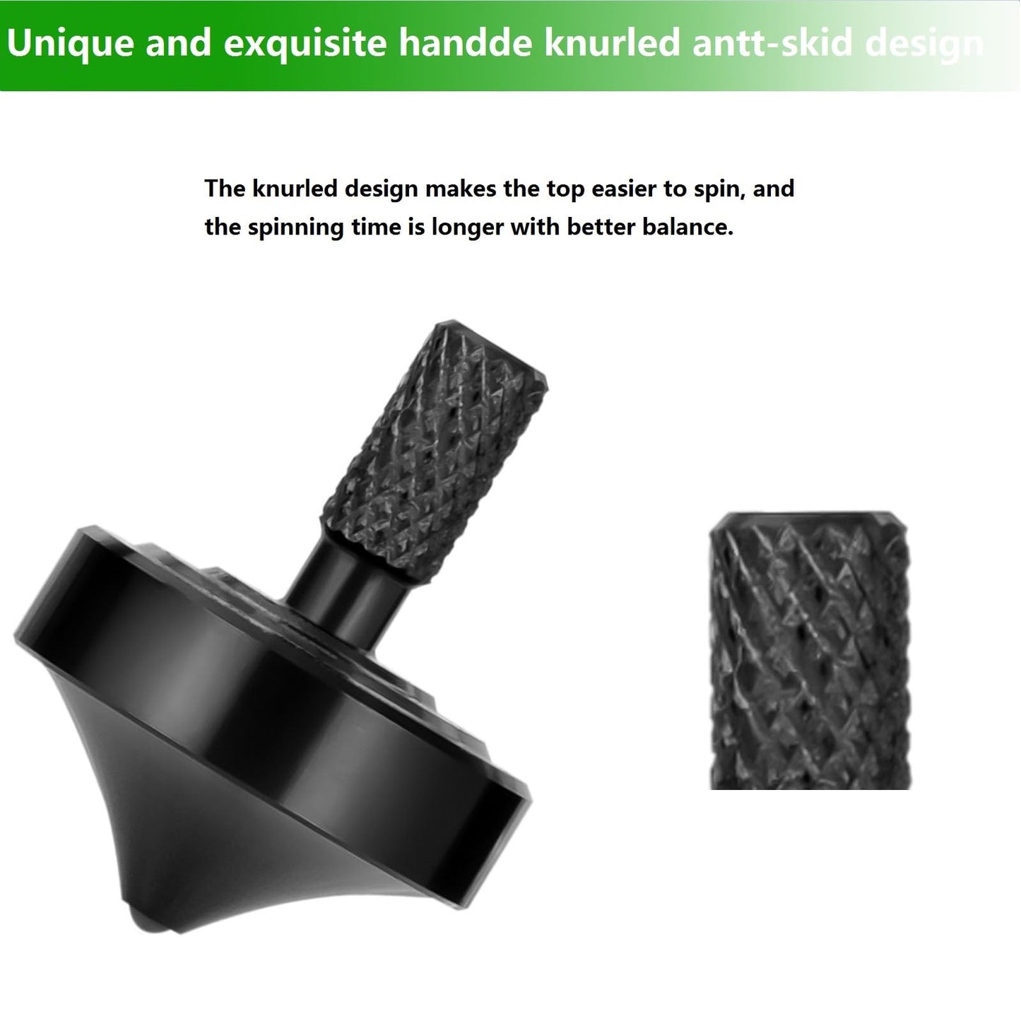 CHEETOP Stainless Steel Spinning Top Precision Mini Desktop Gyroscope Kill Time Reduce Stress ADHD Toys Perfect Balance Gyro (Black Style 3)