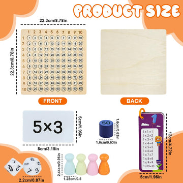 Buzifu Wooden Montessori Multiplication Board Game: Math Educational Toys Multiplication Table Board Game Montessori Math Materi