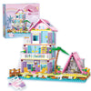 MindBox Girl Beach House Building Blocks Set, 791pcs Plastic Villa with Light, Pink, Model ST0026, Age 8+