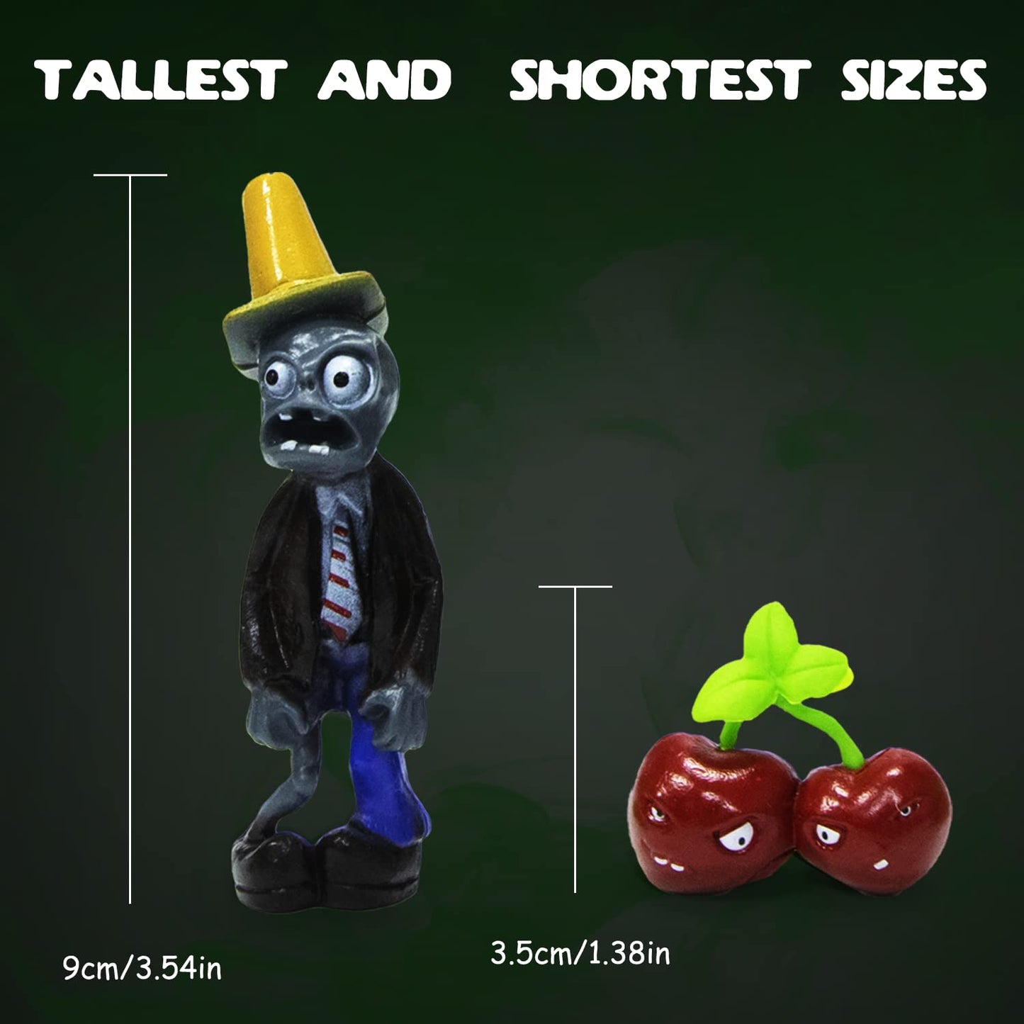 Maikerry 8Pcs Plants And Zombies Pvc Toys Vs Plush, Action Figures Set Toy Great Gifts For Kids And Fans,Birthday And Party