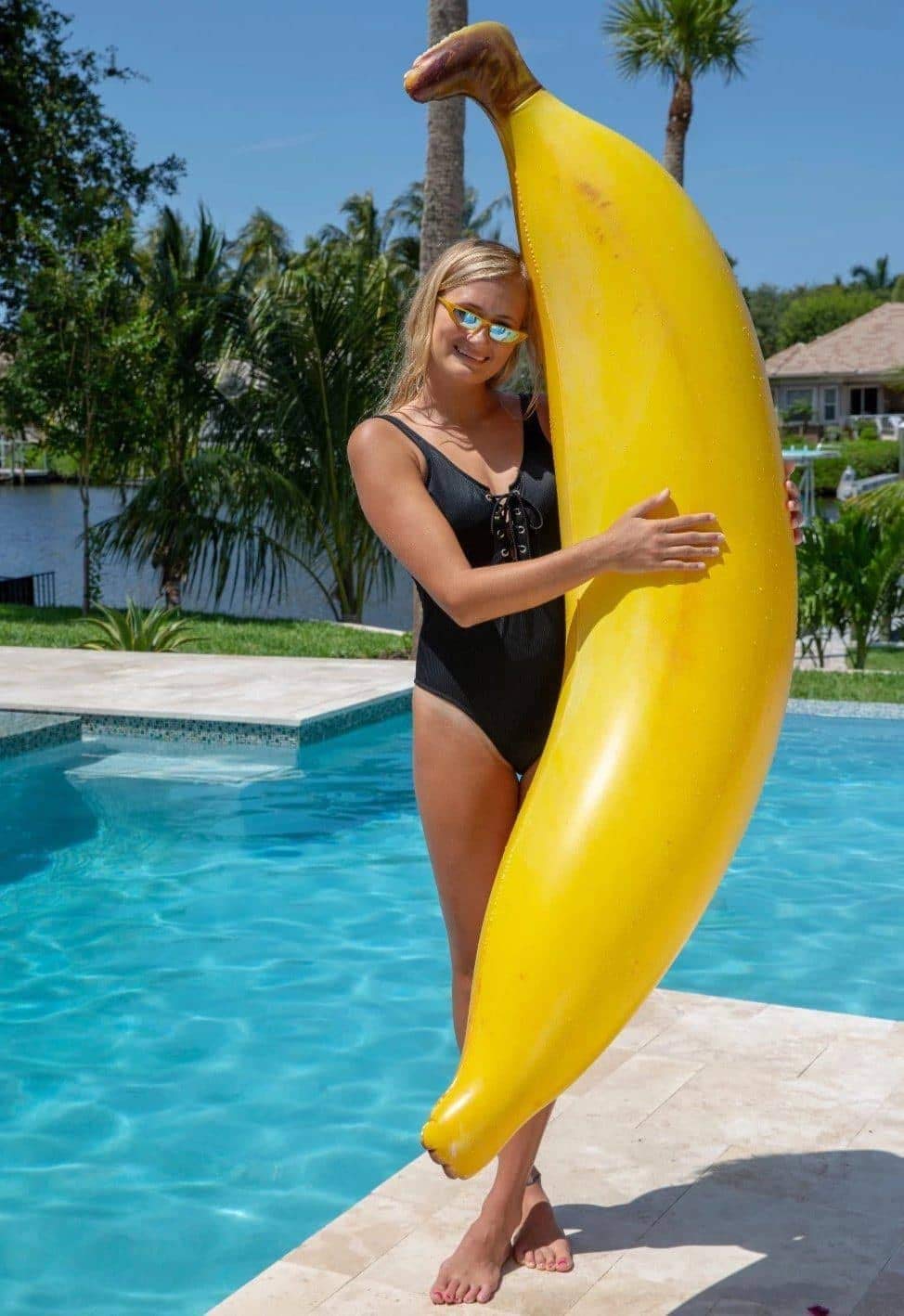 Poolcandy Giant Inflatable Banana Super Noodle, Inflates To 5.5 Feet Tall, Waterproof & Durable, Great For Dorm, Party Decor, Gag Gift, Pool Float.