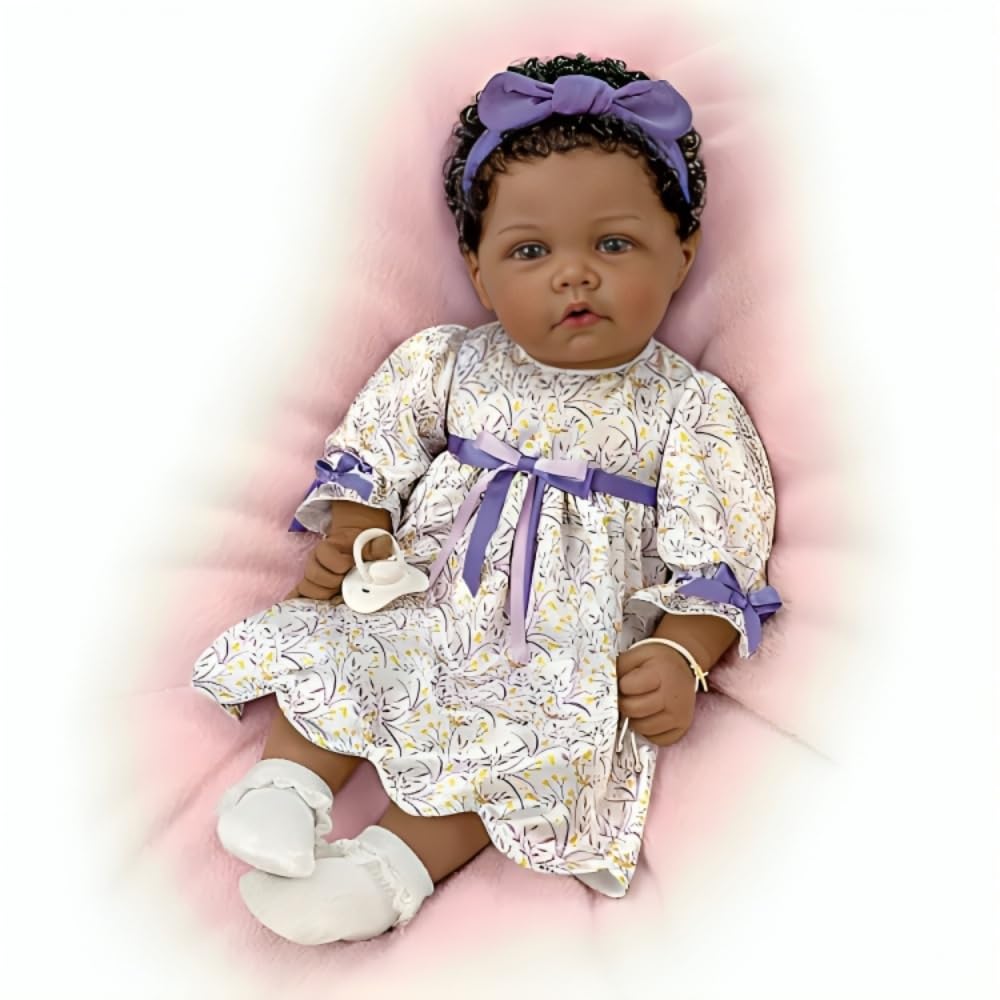The Ashton-Drake Galleries All God's Grace Baby Doll by Elly Knoops 20 inches Purple Dress Real Touch Vinyl
