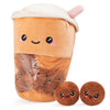 Nenalayo Plush Boba Tea Dolls Set, 13.7 Inch Soft Snack Pillows, 6 Brown Removable Plush Toys for Kids