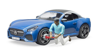 Bruder 03481 Roadster with Driver - Plastic Toy Car for Kids, Realistic Design