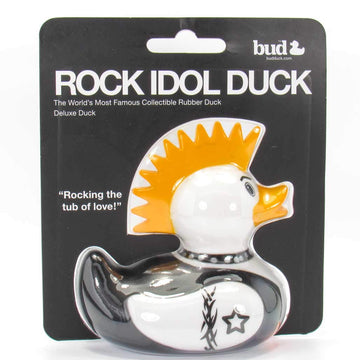 Rock Idol Rubber Duck Bath Toy By Bud Duck | Elegant Gift Packaging -'Rock The Tub Of Love!' | Child Safe | Collectable