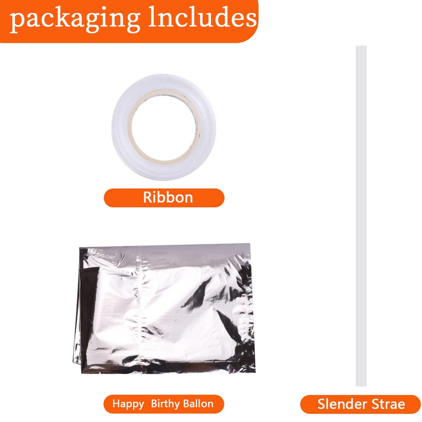 Pigetale Silver Happy Birthday Balloons Banner, 16 Inch 3D Aluminum Foil Inflatable Hanging Letter Kit Set, Mylar Happy Birthday