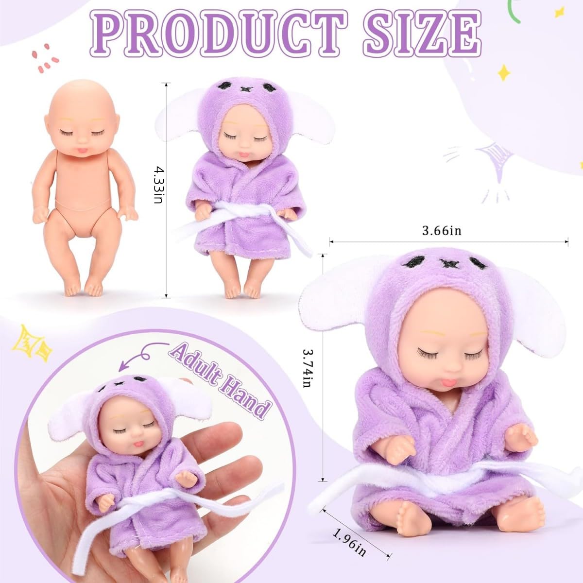 Tisden 4 Inch Mini Baby Dolls 6Pcs Set Realistic Baby Dolls Toys With Cute Handmade Doll Clothes For Suitability Kids 3 And Up (