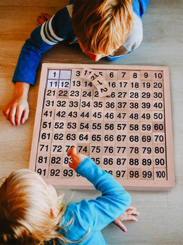 UMBWORLD Wooden Toys Hundred Board Montessori 1-100 Consecutive Numbers Educational Game Early Childhood Toy for Kids with Stora