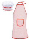 FUNERICA Kids Apron and Chef Hat Set for Girls and Boys. For Pretend Role Play, Cooking, Baking, Painting, and Gardening. Featur