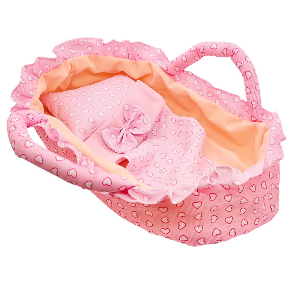 Baby Doll Bassinet Portable Carrier For 8-12 Inches Doll Accessories Baby Doll Crib Set Toys Baby Doll Cradle Sleeping Basket Be