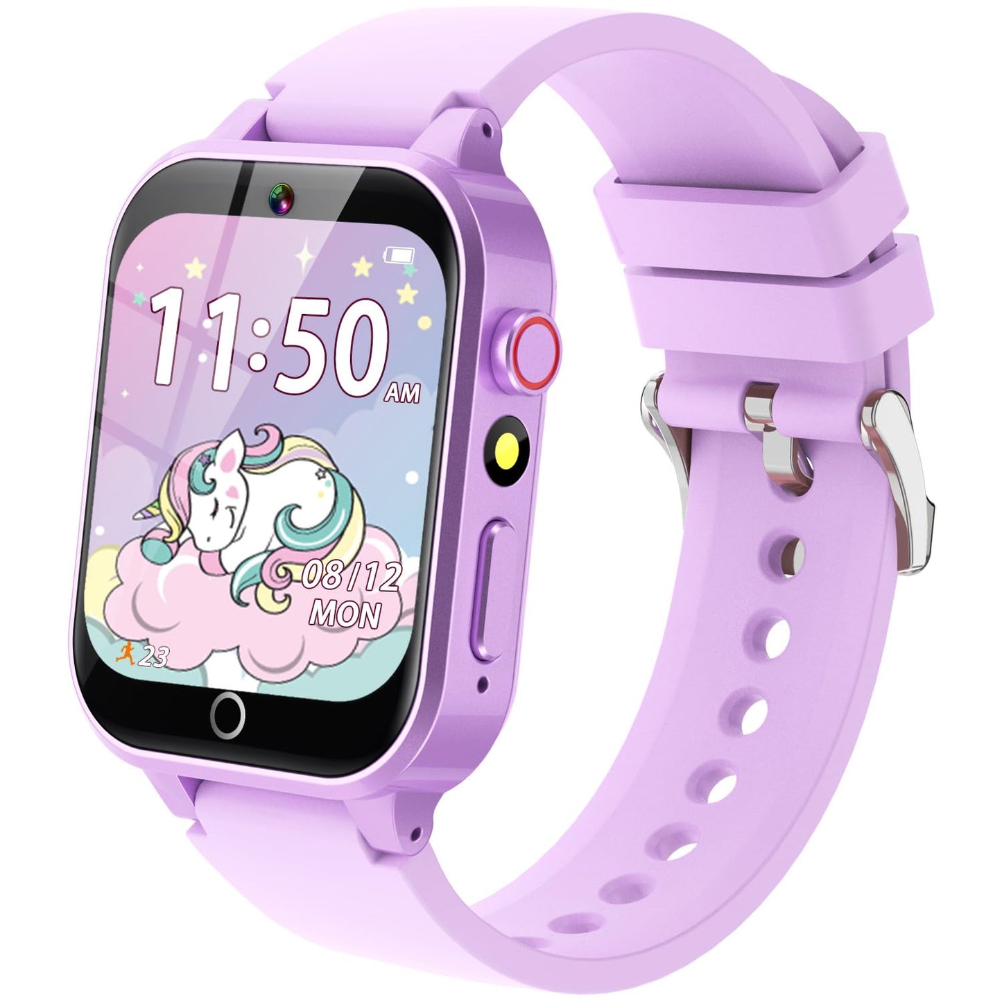 Vakzovy Kids Smart Watch - Purple HD Touchscreen, 26 Games, Camera, Music Player, Pedometer - Educational Gift for Girls Ages 6-12